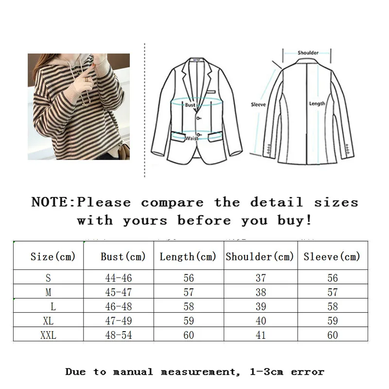 

Vangull Sweater Hooded Sweater Women's Sweater Autumn Winter 2020 Korean Loose Casual Slim Long Sleeve Striped Sweater Top