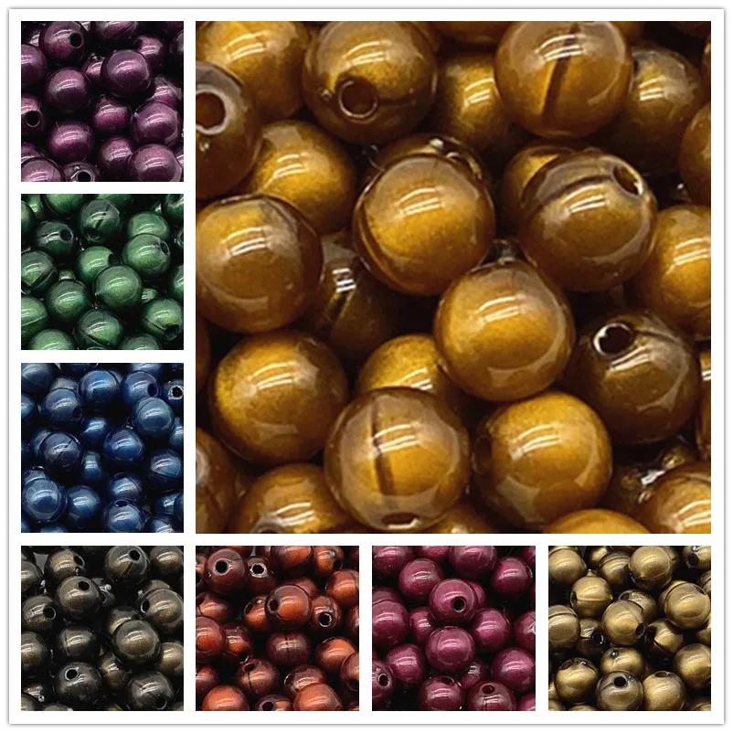 

50pcs 8mm Acrylic Beads Spacer Beads For Jewelry Making Handmade DIY # RoLi