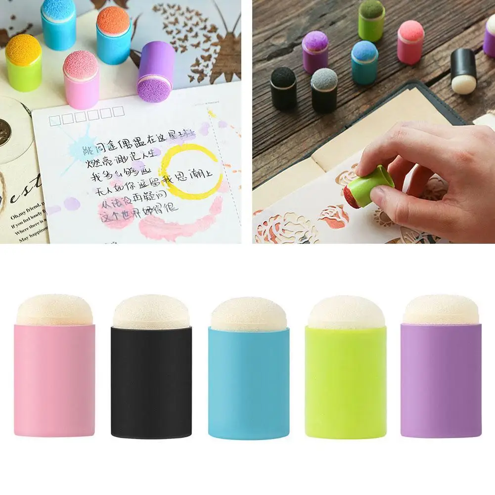 

5 Pcs/set Painting Craft Set Finger Paint Drawing Sponge Daubers Art Sponge Finger Chalk Stamping Tools Durable Finger Ink B3X2