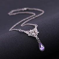 likgreat celtics knot wicca triquetra pendant necklace pearl crystal rhinestone chain choker necklaces for women vintage jewelry