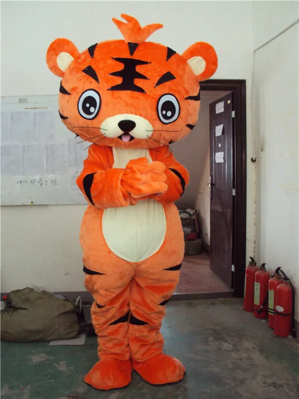 

Tiger Mascot Costume Cartoon Character Yellow Orange Tiger Cosplay Carnival Outfit for Carnival Halloween Chrismas Party Events
