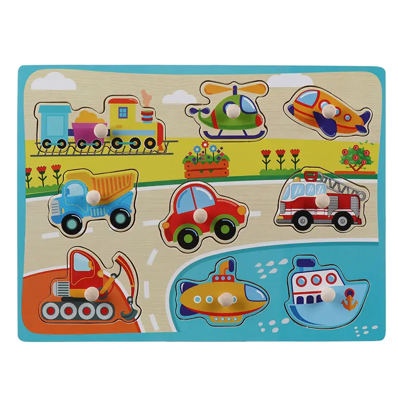 

Baby Learning Toys for Children Montessori Wooden Puzzle Cartoon Vehicle Digital Animal Puzzles Learning Educational Toy