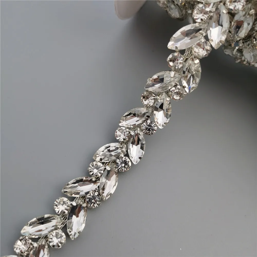 30cm Rhinestone Crystal Chain Bling Diamante Lace Diamond Trim Ribbon Necklace Applique Gem Sparkle Wedding Dress 0.59&quot Width | Дом и сад