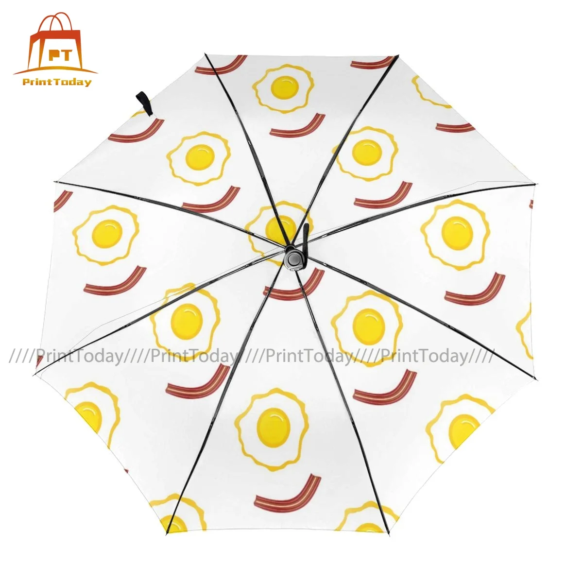 

Bacon Umbrella Automatic UV Protection Umbrella Elegant Print Travel Folding Umbrella