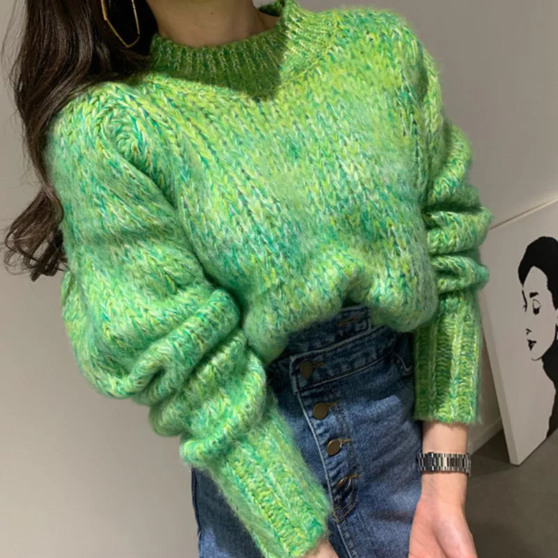 

2020 Women Warm All-Match Casual High Quality Winter Jumpers Thicken Basic Soft Loose Autumn Brief Pullovers Sweater