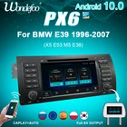 PX6 магнитола 2 din android 10 с экраном автомагнитола для BMW 5 серии E39 X5 E53 M5 1996-2007 видеоплееры автомагнитола Мультимедиа блютуз автозвук Навигация стерео Carplay 2DIN DVD мазок GPS DSP IPS Навигатор