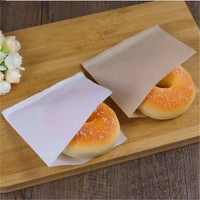 100pcspack 12x12cm biscuits doughnut paper bags oilproof bread craft bakery food packing kraft sandwich donut bread bag
