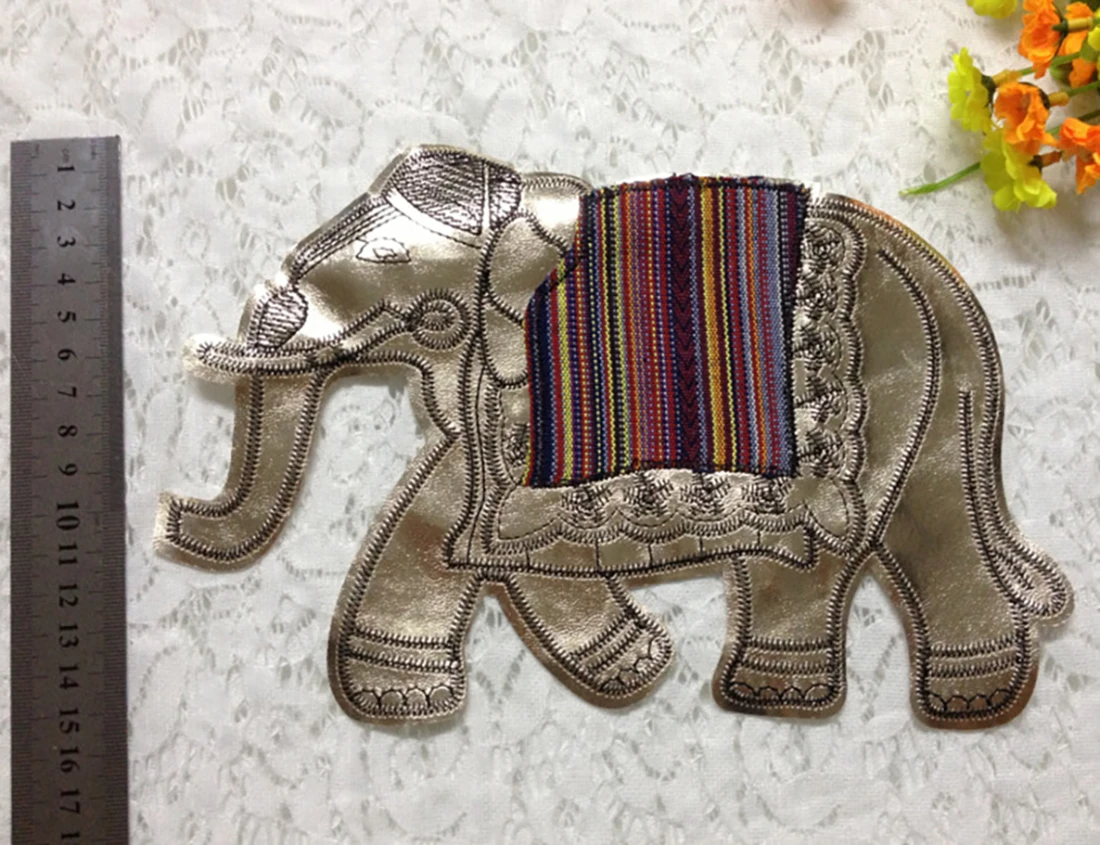 

Cloth patch leather embroidery elephant cloth patch clothing accessories clothing exquisite leather embroidery Zhang Zi