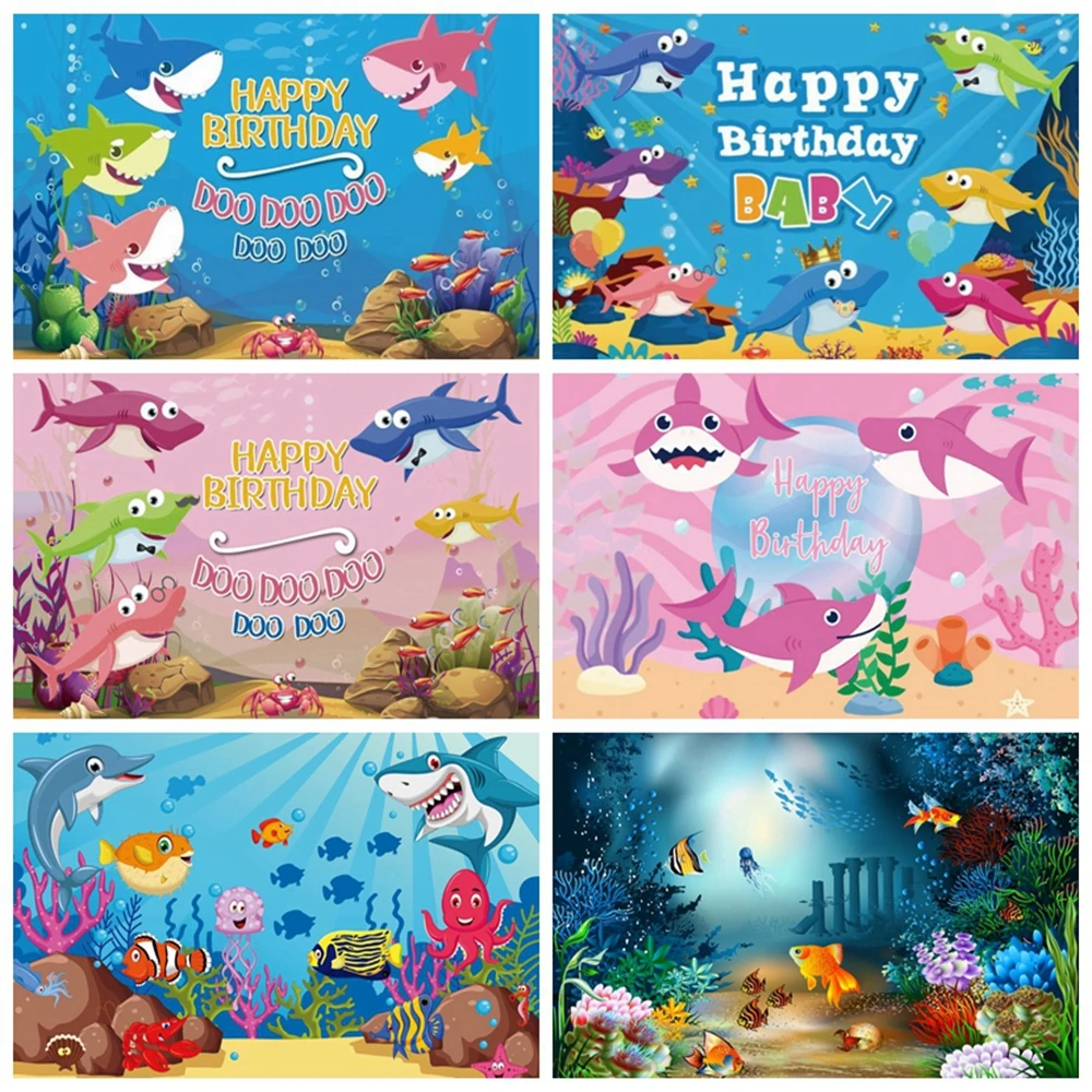 Фотофон для студийной фотосъемки с изображением морских птиц и кораллов |