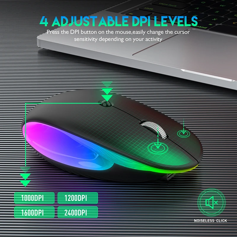 seenda 2 4g bluetooth wireless mouse rechargeable mouse ergonomic rgb gaming mouse for computer laptop ipad hollow carved free global shipping