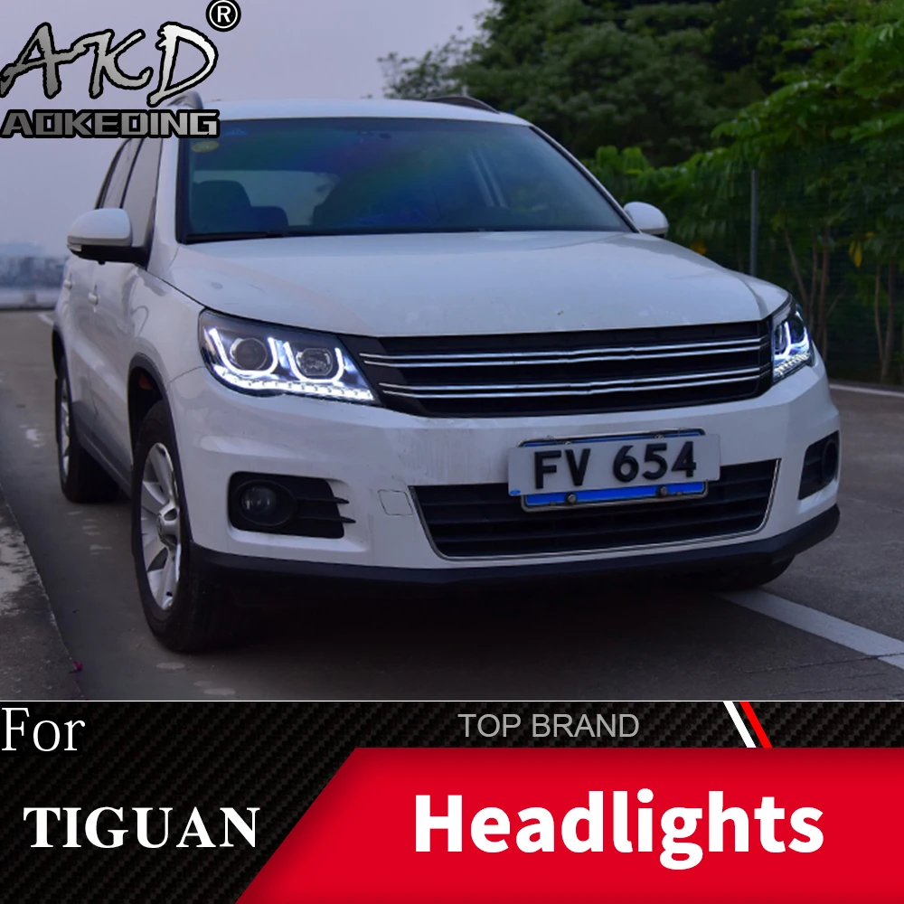 Head Lamp For Car VW Tiguan 2009-2012 Headlights Fog Lights Daytime Running Lights DRL H7 LED Bi Xenon Bulb Car Accessories
