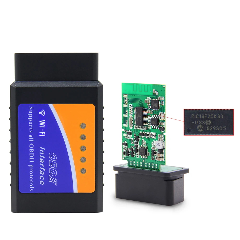 ELM327 V1.5 PIC18F25K80 OBD2 wifi сканер ELM327 Wi-Fi OBDII elm 327 V1.5 OBD 2 OBD2 автомобильный диагностический инструмент ODB2 считыватель кодов