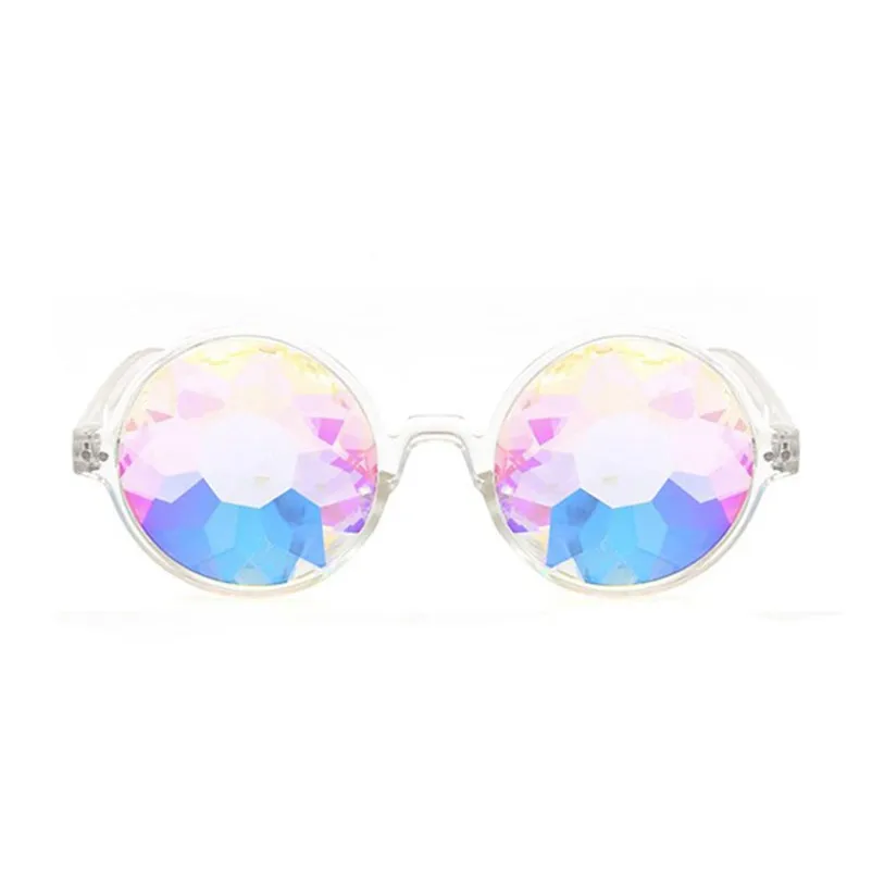 

Kaleidoscope Glasses Rave Men Round Kaleidoscope Sunglasses Women Party Psychedelic Prism Diffracted Lens EDM Sunglasses M138B