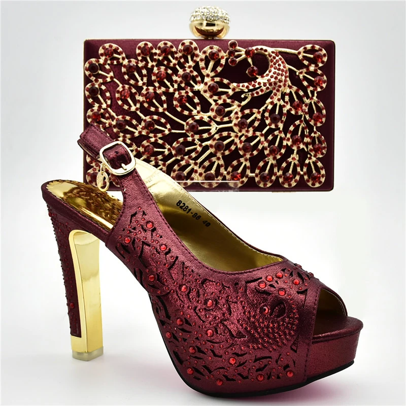 New Arrival Luxury Shoes Women Designers and Bags To Match Nigerian Party Wedding Decorated with Rhinestone | Обувь