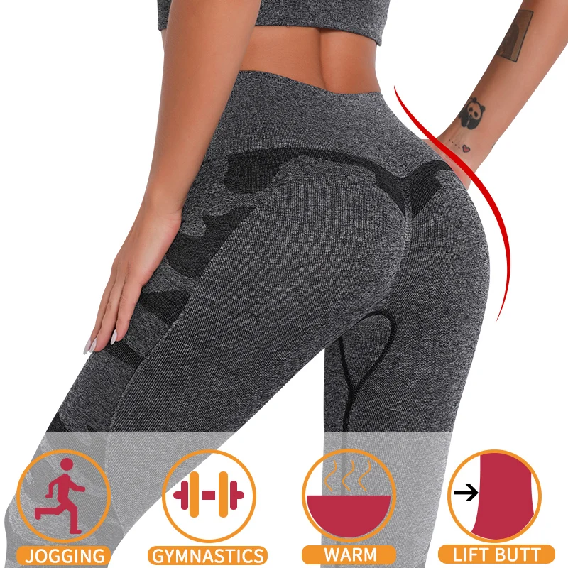 Бесшовные леггинсы с высокой талией женские для подтяжки ягодиц Компрессионные