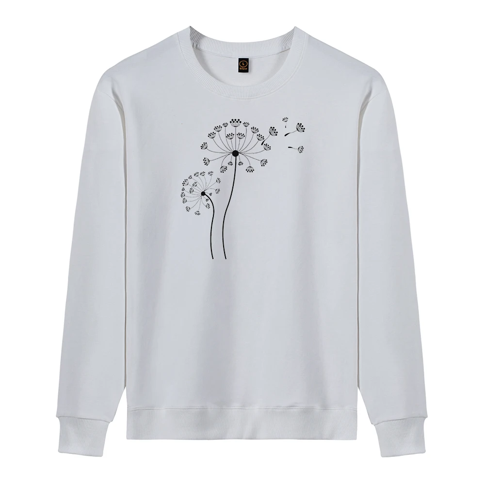 

Dandelion Print Hip Hop Womens Hoodies Cotton Fashion Pullovers 2021 Hot Spring Loose Hoodie Casual Anime Sweatshirts Women