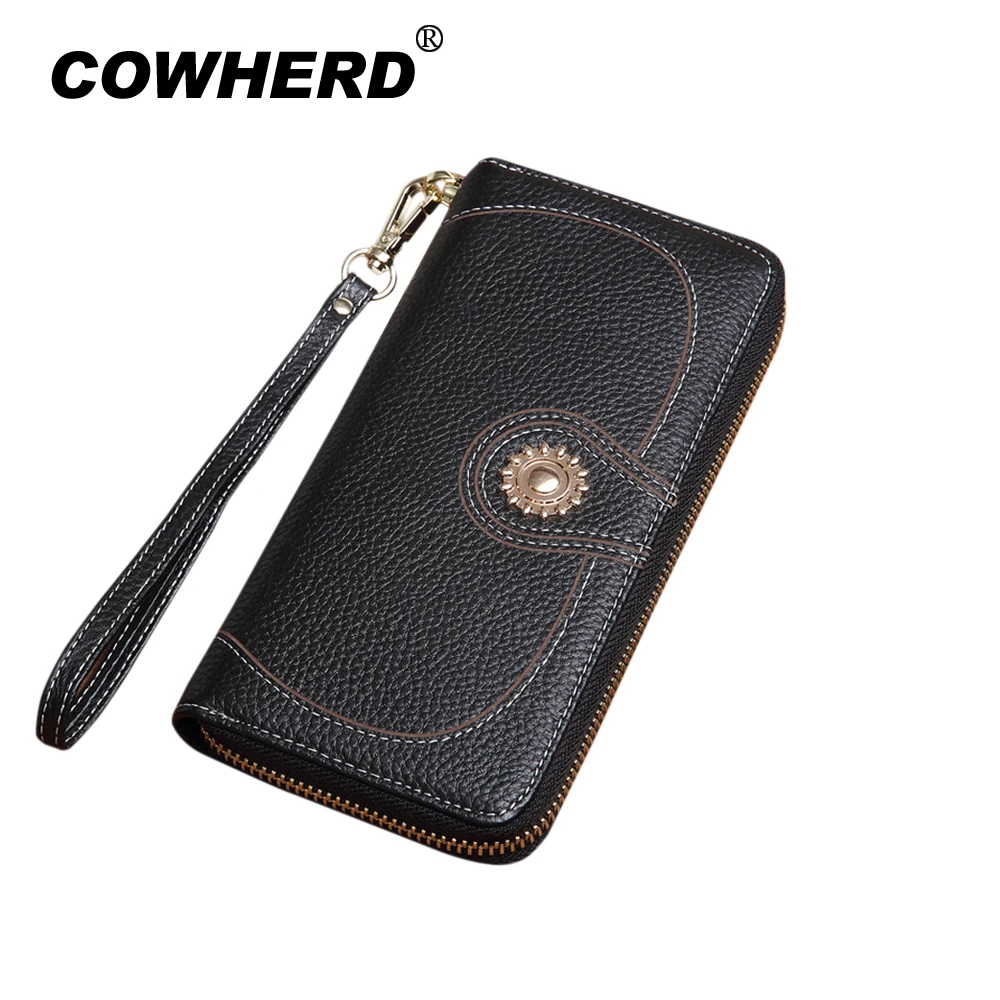 Новинка весны 2020 женский клатч с подсолнухом кошельки из натуральной коровьей