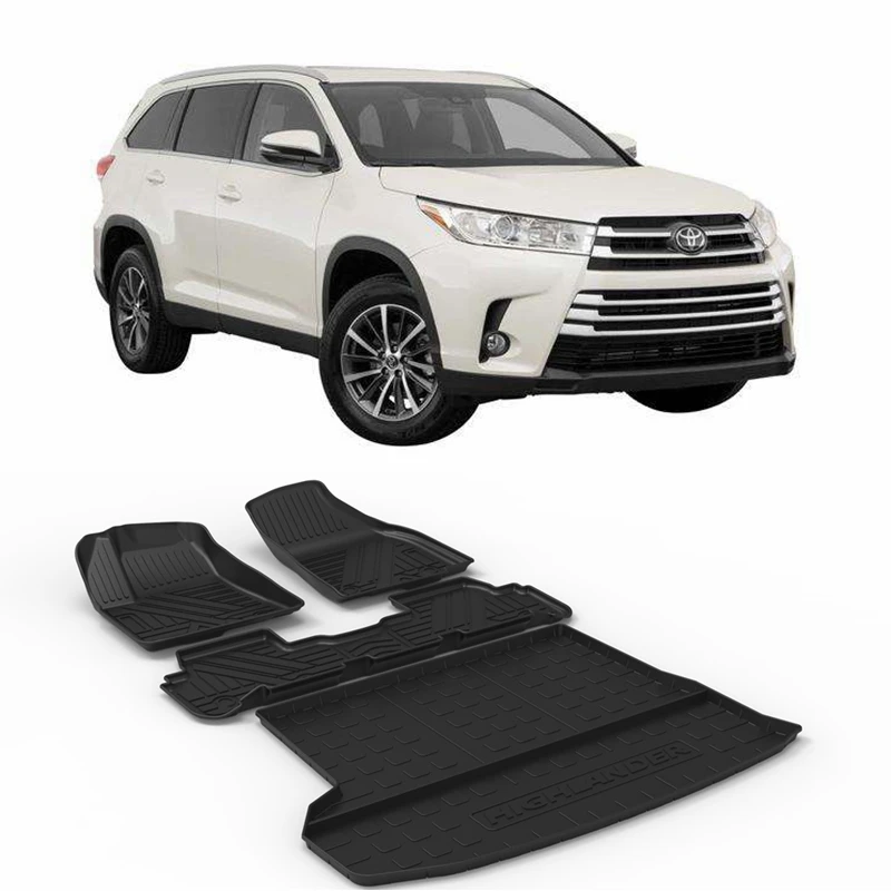 

Подходит для TOYOTA Highlander, универсальный автомобильный TPO коврик для любой погоды, подходит для TOYOTA Highlander, водонепроницаемый коврик для багажн...