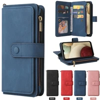 multifunction 15 card leather case for samsung galaxy a12 5g flip zipper wallet case for galaxy a12 shell a 12 sm a125f cover