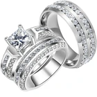 Роскошный романтический набор обручальных колец с инкрустированным Цирконом для принцессы