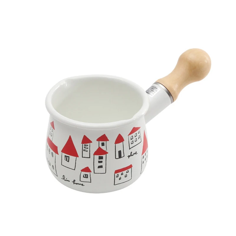 

10CM Forest Series Mini Milk Pot Household Milk Pot Heating Enamel Sauce Pot Food Supplement Heating Kitchen Cookware