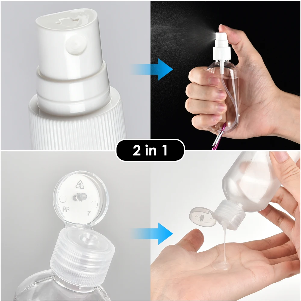 

Mini Refillable Gel Bottles Travel Hand Sanitizer Split Bottles Set Empty Spray Bottle Women Kids Portable School Gel Bottle 6pc
