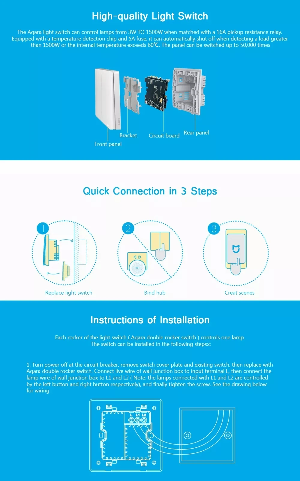 В Xiao mi Aqara настенный выключатель Smart ZigBee Zero Line Fire Wire переключатель беспроводной ключ настенный переключатель работа с приложением mi Home