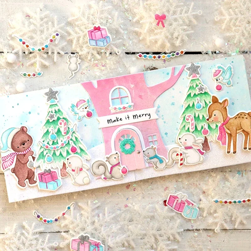 Счастливая богиня Рождественская елка металлические Вырубные штампы и фотообои