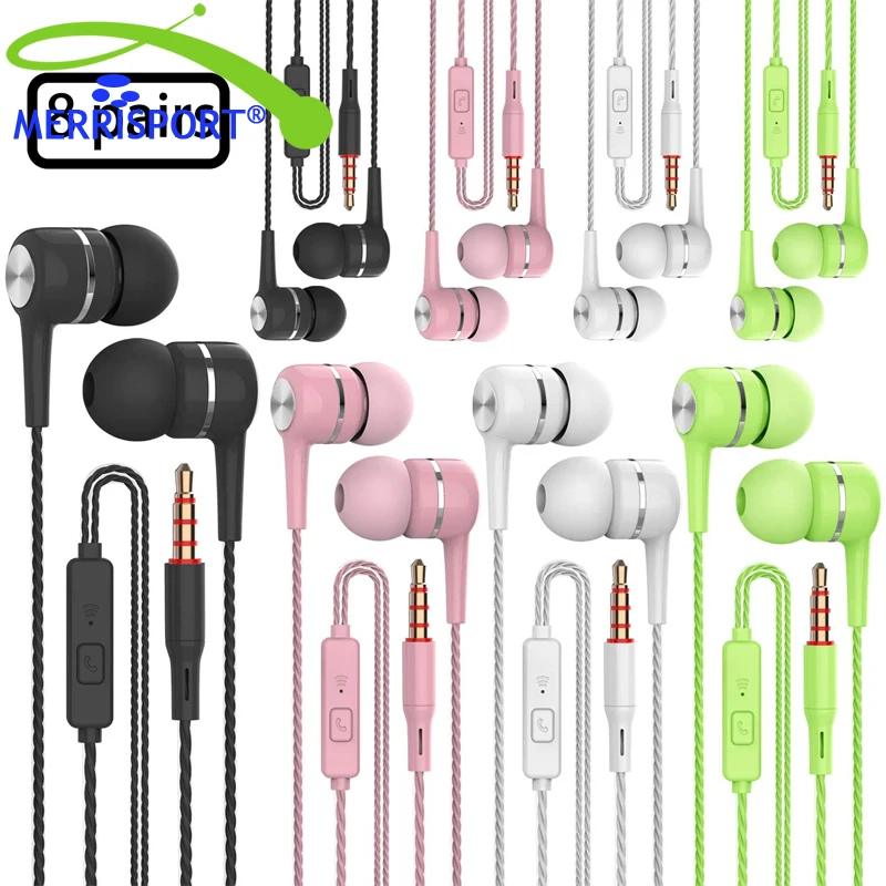MERRISPORT наушники с усиленными басами цветной вызов микрофоном стереонаушники