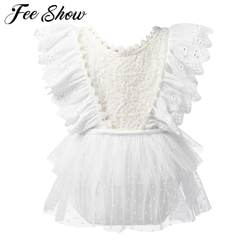 

Цельнокроеный комбинезон из фатина с оборками и рукавами-крылышками для новорожденных и маленьких девочек, кружевной комбинезон из фатина ...