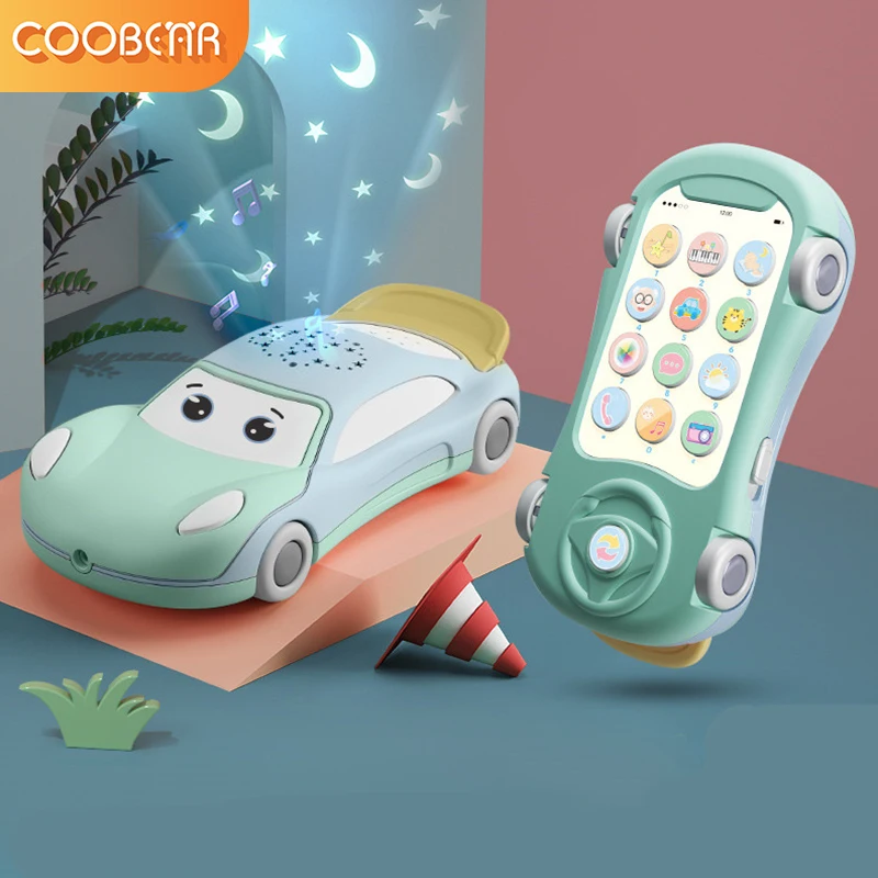 

Baby Car Bilingual Projection Puzzle Mobile Phone Toys Early Childhood Education Parent-child Interactive Music Story Machine