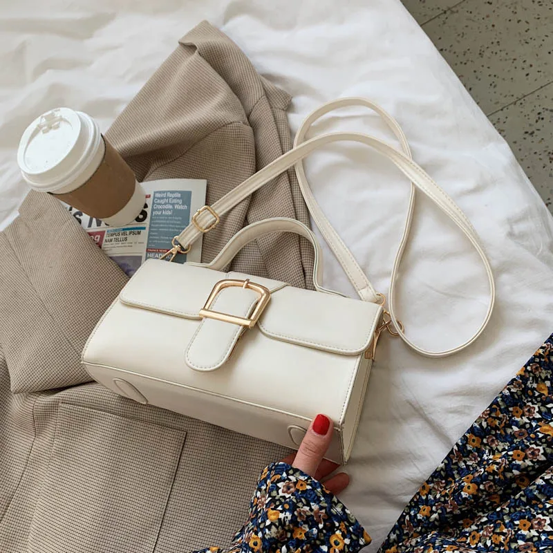 

Ladies Crossbody Messenger Bags High Quality PU Leather Female Flap Shoulder Bag 2021 New Retro Women Handbag