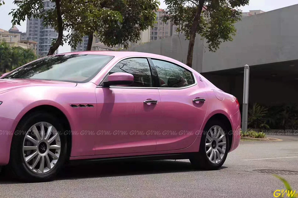 Переливающаяся Лазерная розовая виниловая пленка без пузырьков воздуха