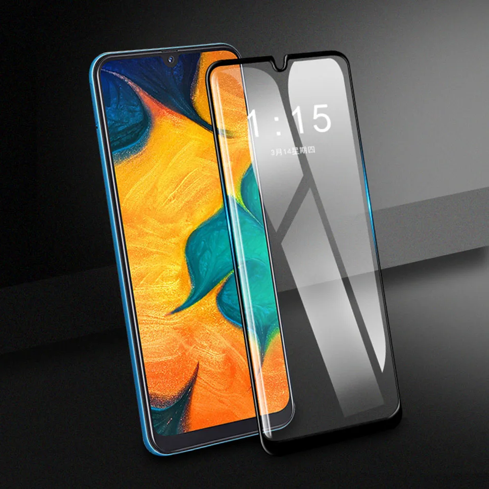 Закаленное стекло с полной проклейкой для Samsung Galaxy A10 A20 A30 A40 A50 A60 A70 M10 M20 M30