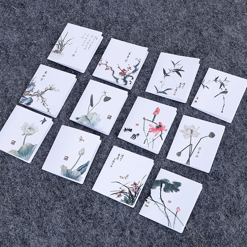 Поздравительная открытка для фестиваля средней осени 12 видов случайных цветов в