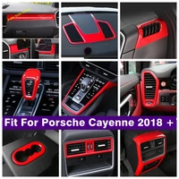 roof hook dashboard air ac lift button head lamps gear box panel cover trim for porsche cayenne 2018 2021 red interior