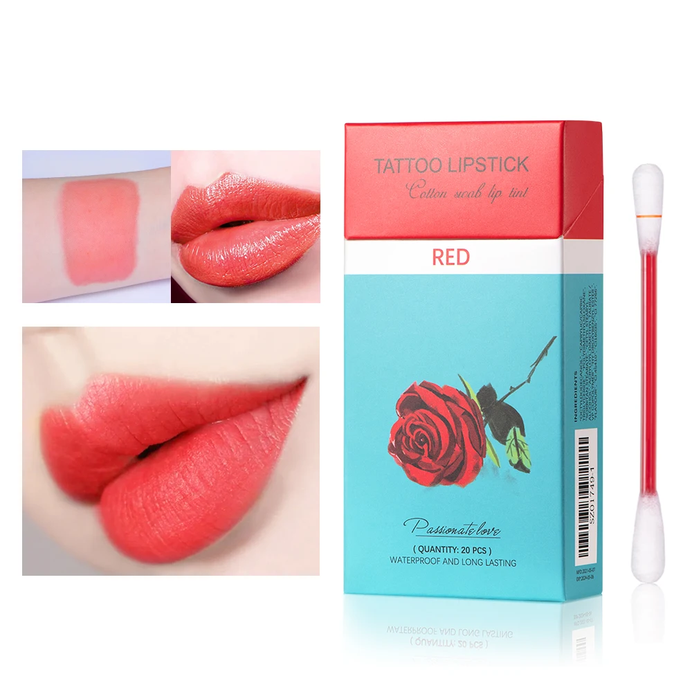20 шт./компл. чехол для помады ватный тампон стойкая водостойкая косметика женщин