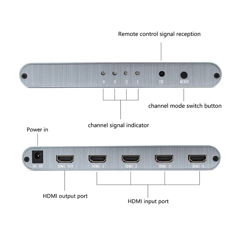 4K 1080P коммутатор HDMI2.0 4 в 1 переключатель 4x1 Полный 3D 4K60Hz HDCP2.2 для HDTV Xbox PS3 PS4