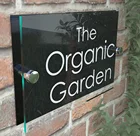 Современный табличка с номером двери уличный стеклянный эффект акриловое алюминиевое название