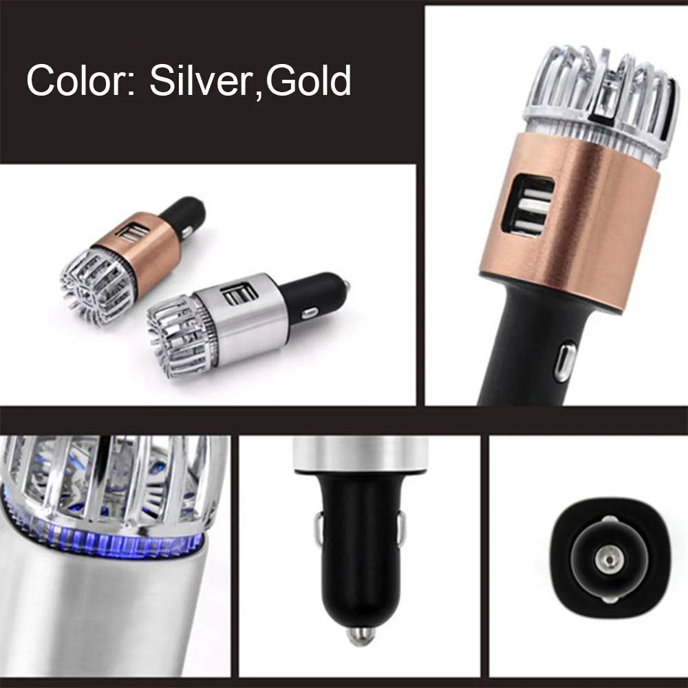 Стерилизация автомобильный очиститель воздуха 5V 2A двойной USB прикуриватель