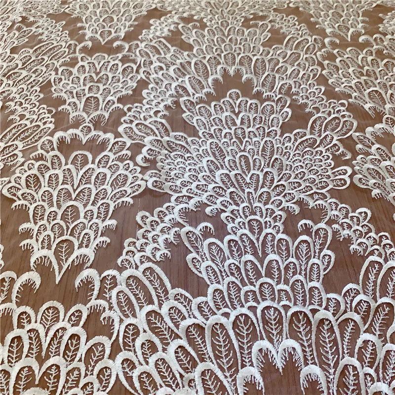 Высококачественная Белая вышитая сетка новейшая модель 2020 года ширина 130 см