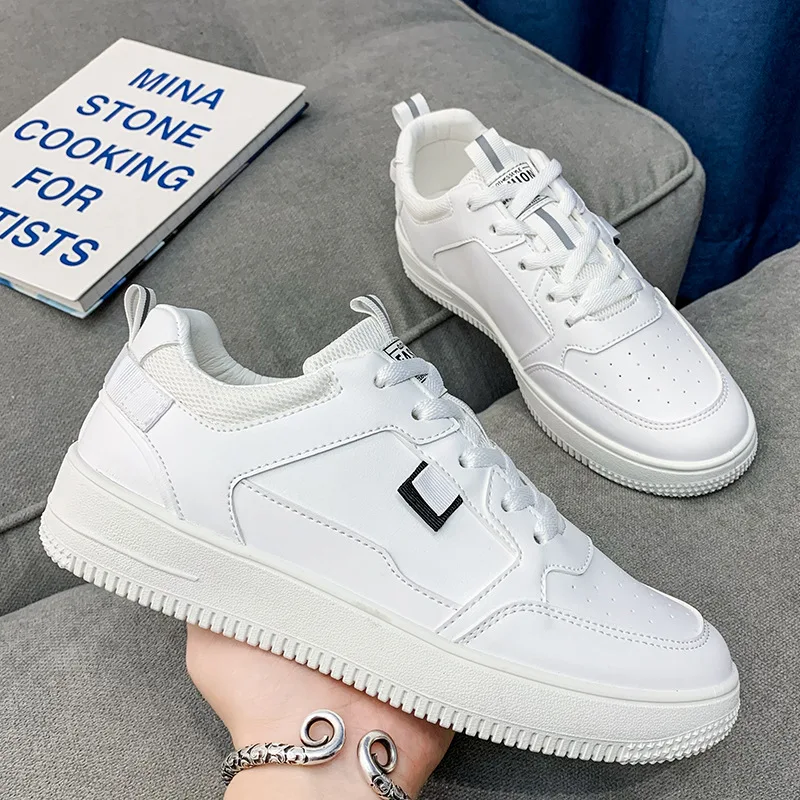 

2021 Spring Men's Shoes Simple Sports Shoes Fashion Thick-soled White Shoes Casual Shoes Low-top Men's Sneakers
