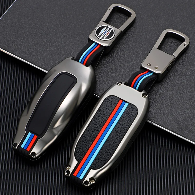 

Zinc alloy + silicone car remote key full cover for Tesla Model 3 Model S Model X car smart key accessory bracket Fob