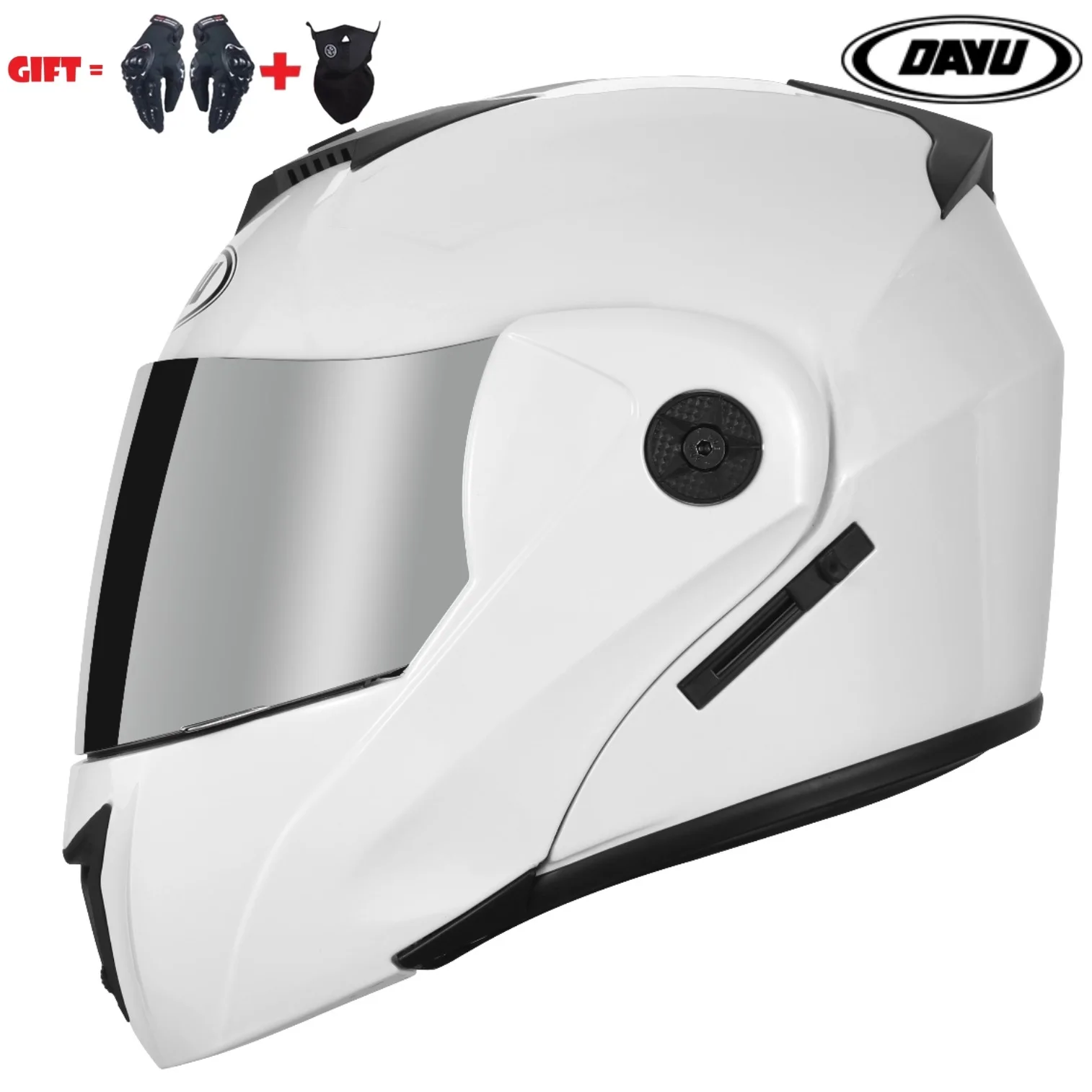 

Мотоциклетный шлем с откидной крышкой, модульные шлемы для мотокросса, с двойными линзами, на все лицо
