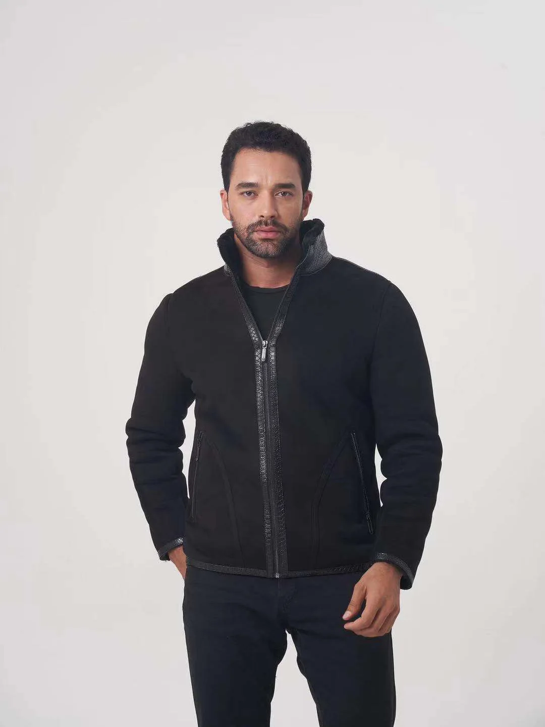 

New Men's Fashion Suede Jacket Men's Coat Thick Warm Male Brand Apparel High Quality Men's Winter Coat OGMANDO1818