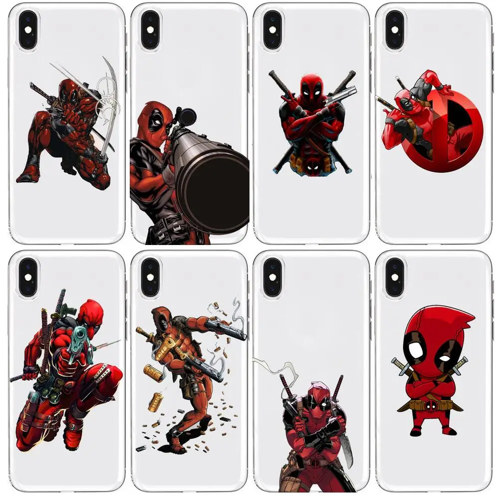 

Marvel Deadpool Anime Transparent Phone Case For XiaoMi Redmi 11lite ultra 10x 9 8A 7 6 A Pro T 5G K40 Anime protect Cover Silic