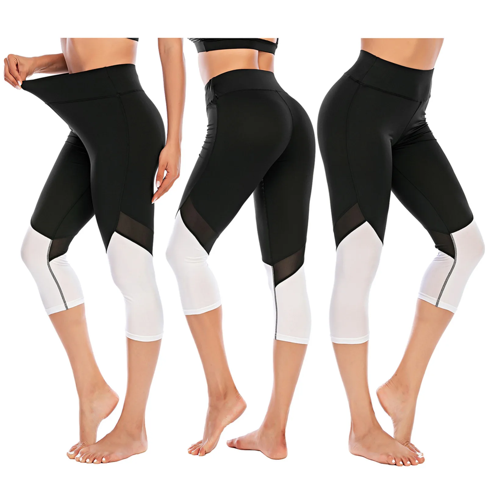 Женская обувь в стиле пэчворк 2021 Leggingsprint джинсовые шорты С завышенной талией