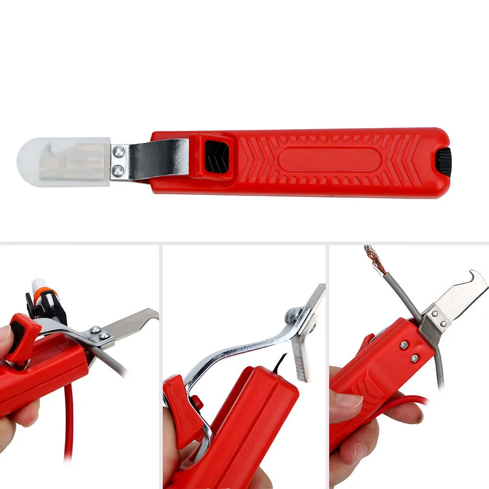 Cable Insulation Knife Wire Stripper 8-28mm Rubber Handle Fastness PVC Combined Tool For Stripping Removal