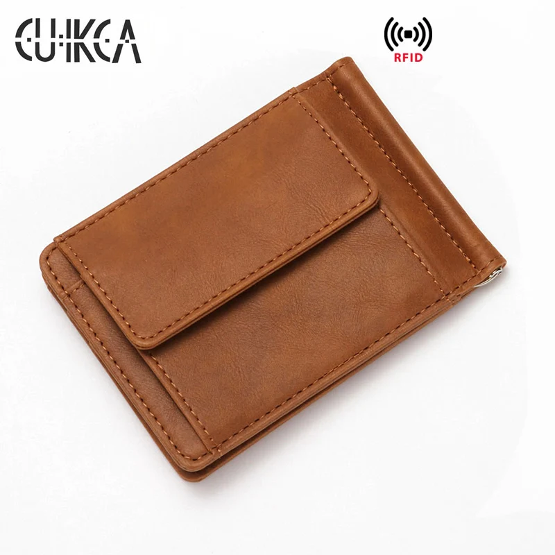 Кошелек CUIKCA унисекс с RFID защитой для мужчин и женщин кожаный бумажник