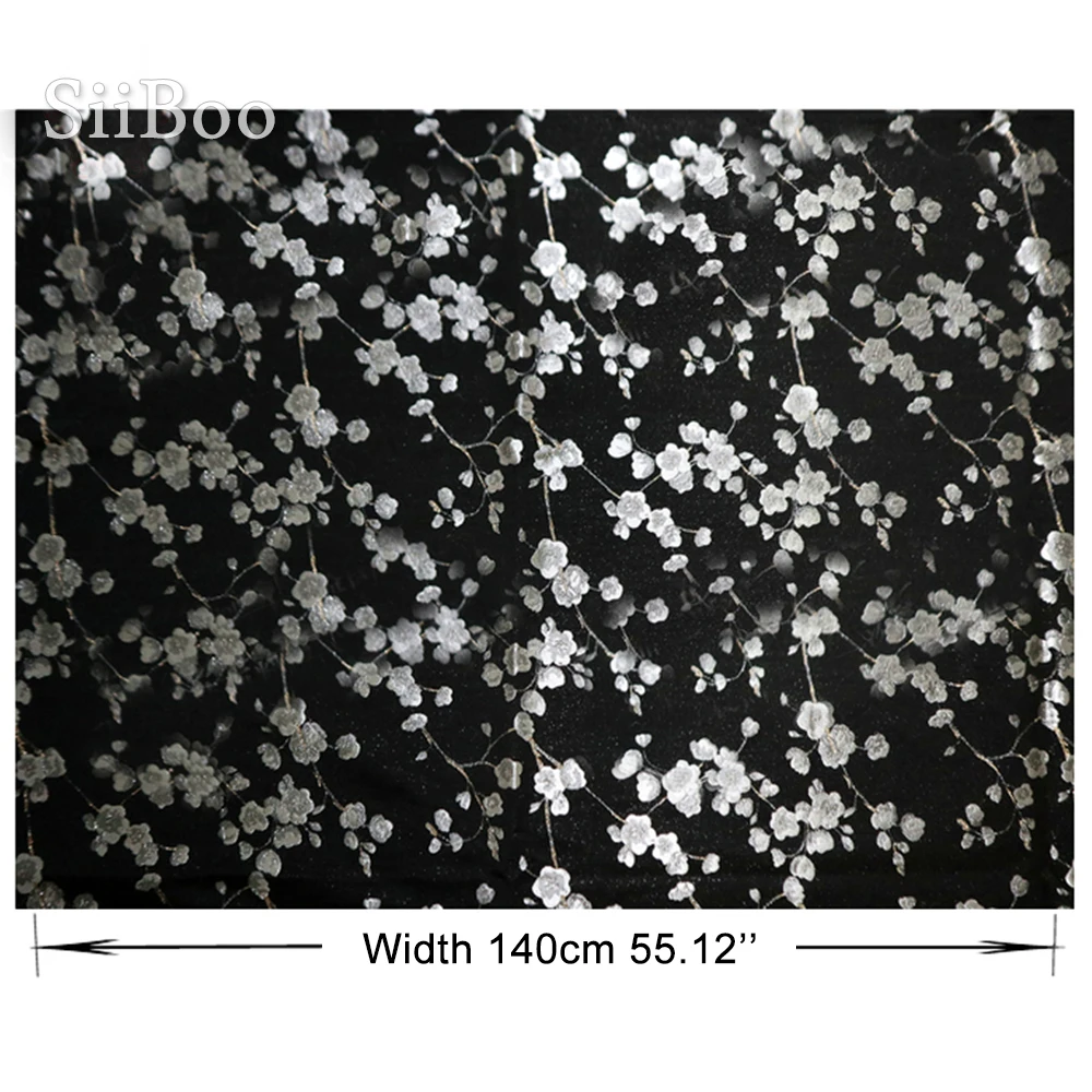 Американский стиль черный серебристый цвет сливы металлик жаккардовая парча